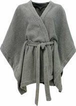 Trendy dames poncho in micro fleece. Grey Melange N7
