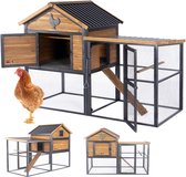 Bol.com MaxxPet Kippenhok - Kippenren met buitenverblijf - Kippenverblijf met Uitloopren - Houten-Metalen buitenhok - 188x96x133cm aanbieding