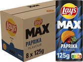 Bol.com Lay's Max Paprika Snack Box - Chips - 8 x 125 gram aanbieding