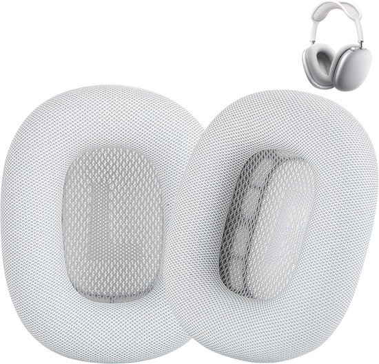 Foto: 2 stuks oorkappen voor airpods max oorkussens oorkappen zilvergrijs on ear hoofdtelefoonhoesje zweetbestendig en geluidsisolerend met traagschuim en magneten koptelefoonkussens professionele vervangende oorkussens
