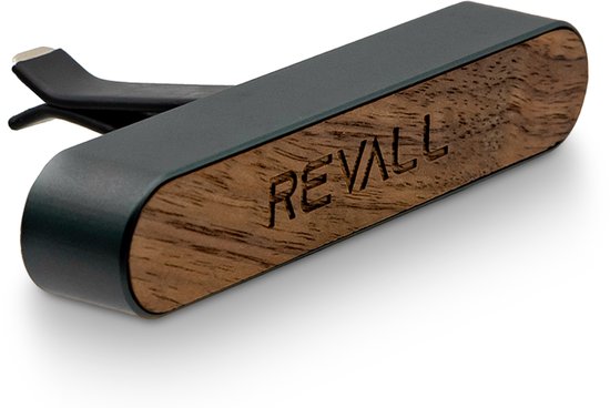 REVALL Auto Parfum Houder met 2 Geuren – 100% Walnoothout - Auto Geurverfrisser – Luchtverfrisser – Autogeur - Autoaccessoires