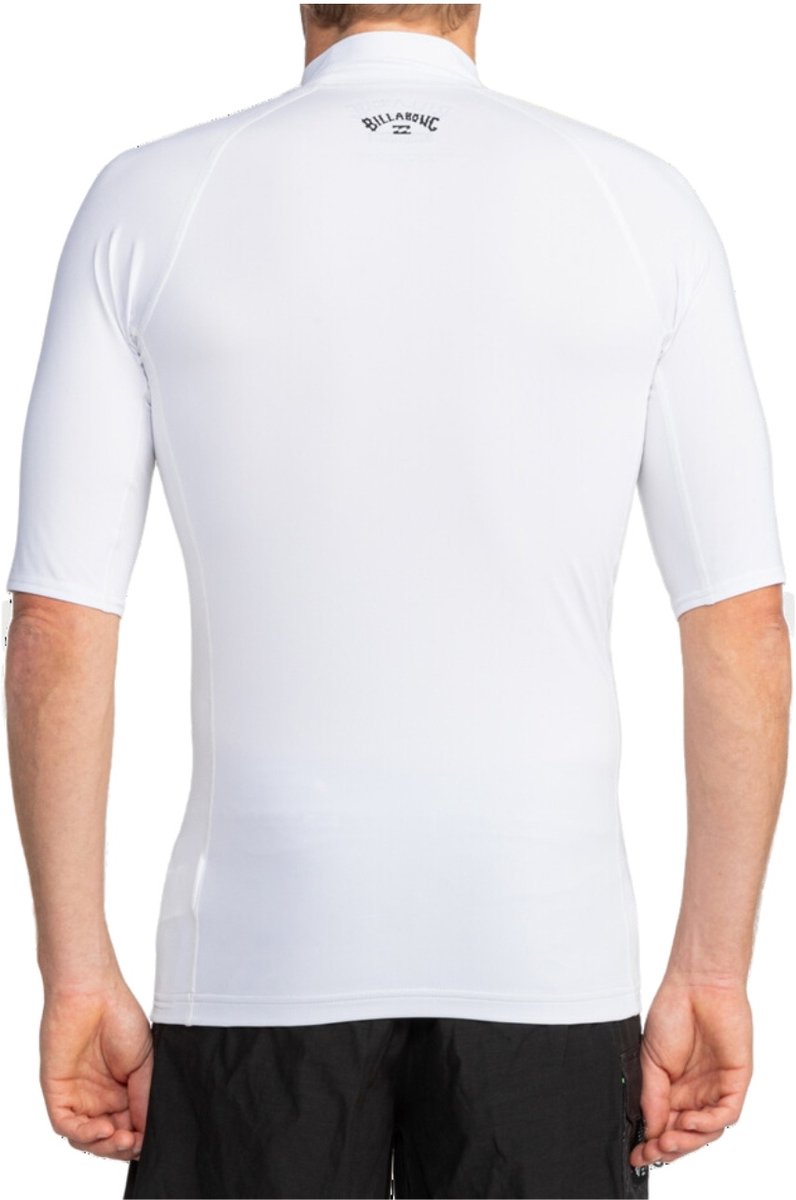 Billabong Heren Logo Surf Short Sleeve Lycra Vest - Wh