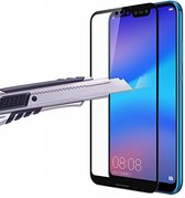 Huawei P20 Lite Scratch-Proof / Anti-Shock / Shatter-proof Full cover Screenprotector / Tempered Glass Zwart
