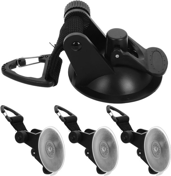 4 Pièces - Crochets à Ventouse Robustes - Ventouses Robustes Avec Crochets Ameliores Crochets A Ventouse Multifonctionnels Pour Voiture Auvent Bateau Camping Accessoire De Bache De Camping Noir