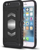 Ntech Apple iPhone 6 / 6s Luxe Armor Case met Pashouder - Zwart