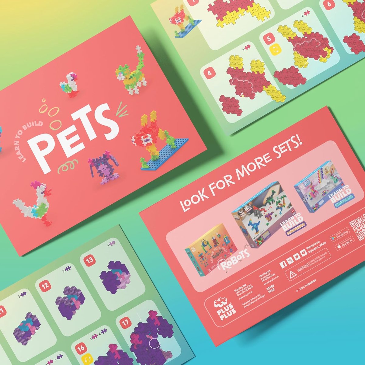 Plus-Plus Learn to Build dieren 275 delige bouwset - 3962 - Bouwspeelgoed - Constructiespeelgoed - Set met bouwstenen - Vanaf 5 jaar — afbeelding 2