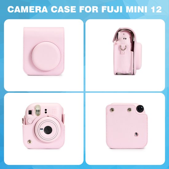 Berfea Camera Case Kit Accessoires Schoudertas Compatibel met Fujifilm Instax Mini 12, Mini 11, Mini 9, Mini 8 Camera Inclusief Case, Foto Albums, Frame, Wandhangframes, Filter, Stickers (paars
