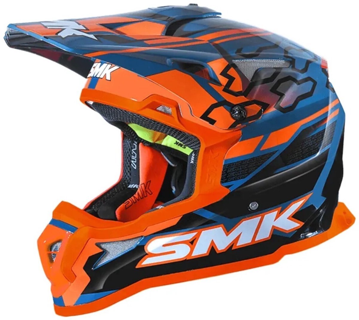 SMK Allterra Tribou Oranje Blauw Crosshelm - Maat L - Helm