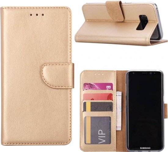 Samsung Galaxy S8 Booktype / Portemonnee lederen hoesje Champagne Goud
