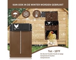 Kippenluik Automatisch - Chickenguard - Kippendeur -Bruin