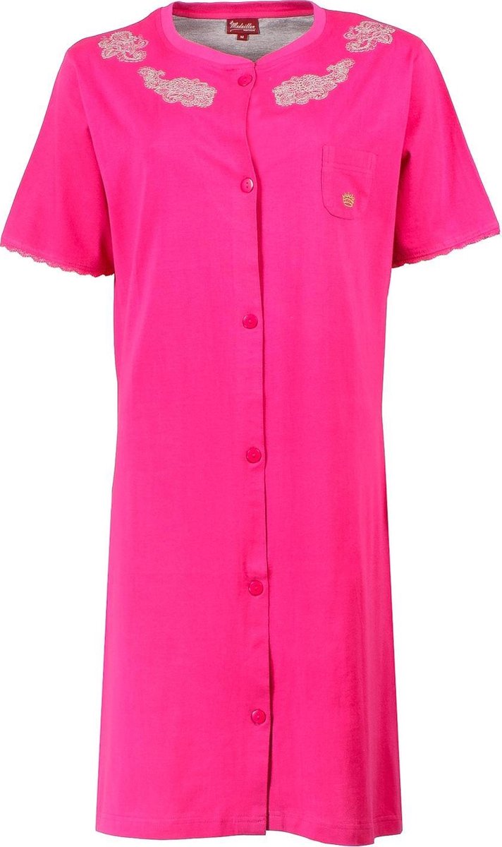 Medaillon Dames Nachthemd Roze Doorknoop model MENGD1606A Maten: XL