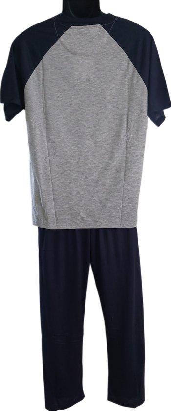 Homme - Pyjama - 2 Pièces - Couleur Bleu Marine - Manches Courtes - Pantalon Long - Boutons - Taille M - Cadeau - Noël