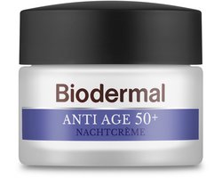 Biodermal Anti Age nachtcrème 50+ - Nachtcrème met niacinamide & sheaboter - Helpt rimpels verminderen - 50ml