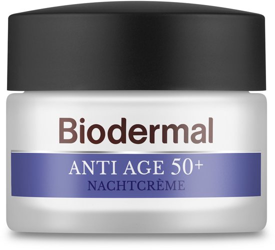 Biodermal Anti Age nachtcrème 50+ - Nachtcrème met niacinamide & sheaboter - Helpt rimpels verminderen - 50ml