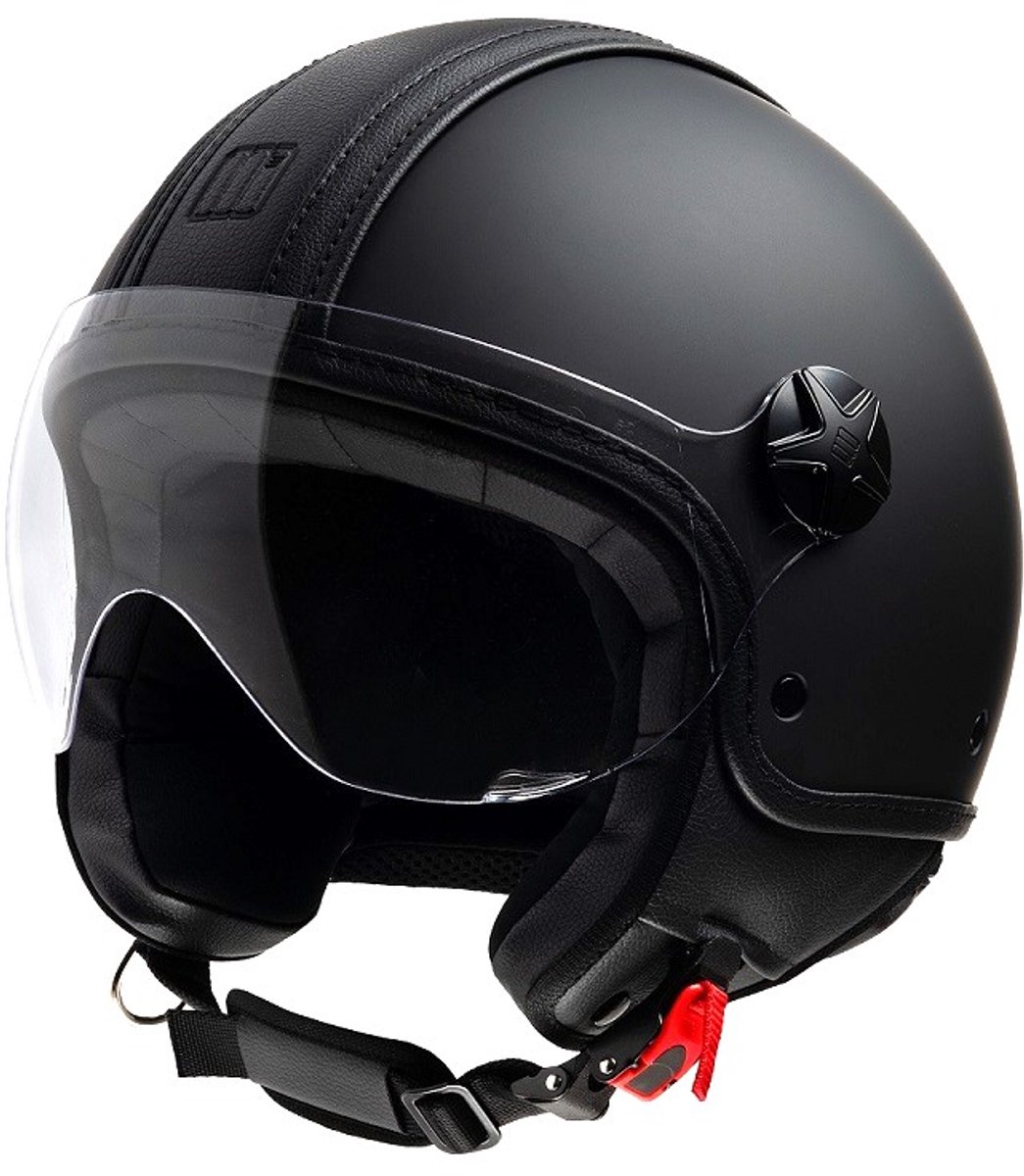 Motocubo Top Ant - Jethelm met Vizier - ECE 22.06 goedgekeurd - Geschikt als Scooter Brommer Motor Snorfiets helm - Maat XS - Zwart