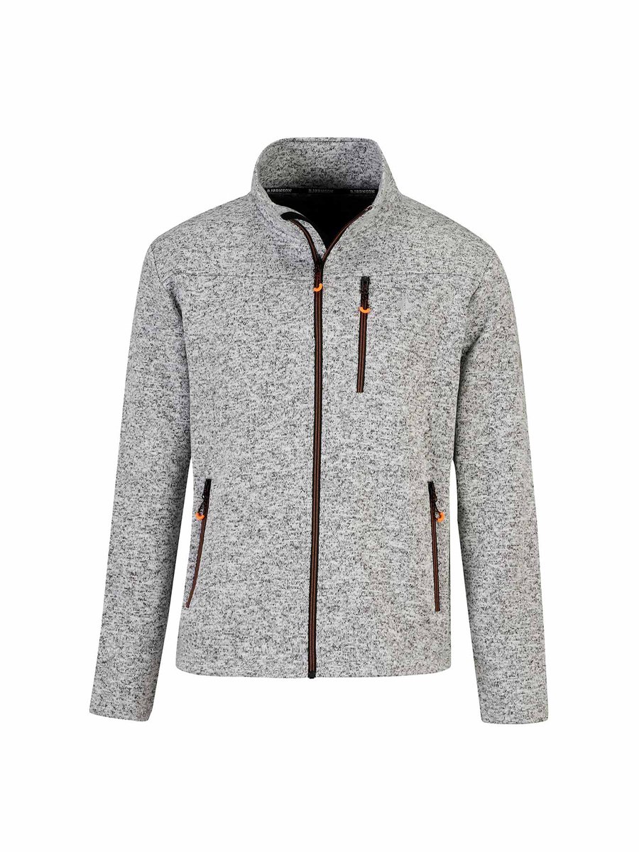 BJØRNSON Tord Gebreid Vest Heren - Outdoor - Maat 5XL - Lichtgrijs