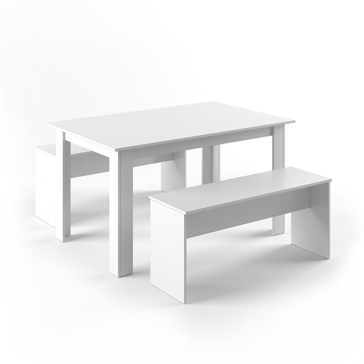 Vicco Sentio Eettafel set – 137.6 x 92.8 cm met 2 banken Wit