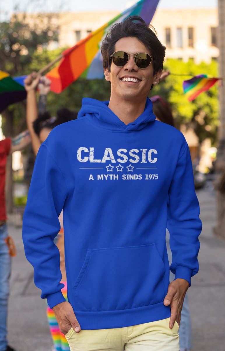 1975 Verjaardagscadeau heren Blauwe Hoodie heren met capuchon Classic Hoodies