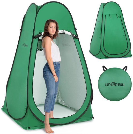 Pop-up Privacy Tent – Outdoor Douche-/Toilet-/Omkleedtent – UV & Waterbestendig – Groen – 120x120x185 cm — afbeelding 2