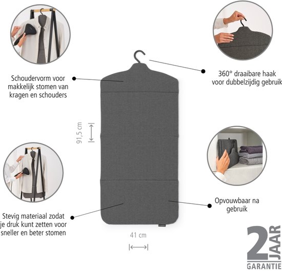 Brabantia Refresh & Steam Kleding Stoombord Opvouwbaar - Pepper Black