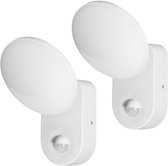 Set de 2 - Lampe d'extérieur avec détecteur de mouvement RIOLIT - Éclairage de jardin 4000K - Éclairage extérieur avec IP65 - Applique 1100lm - Applique d'extérieur IK10 - Wit