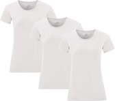 Senvi Dames t-shirt ronde hals 3-pack wit - Maat XL