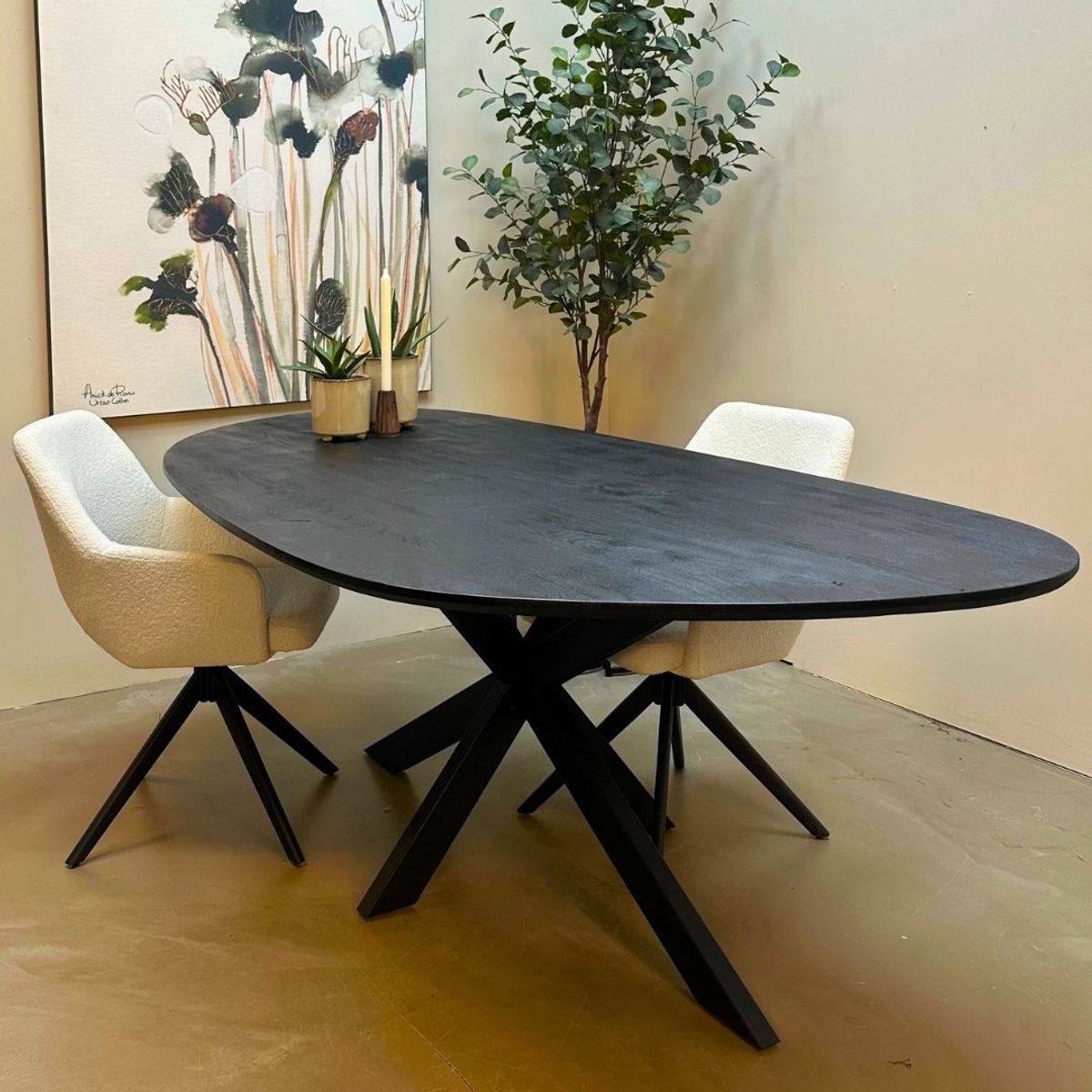Reefs Interior Eettafel Lieke Organisch - Zwart - 170cm