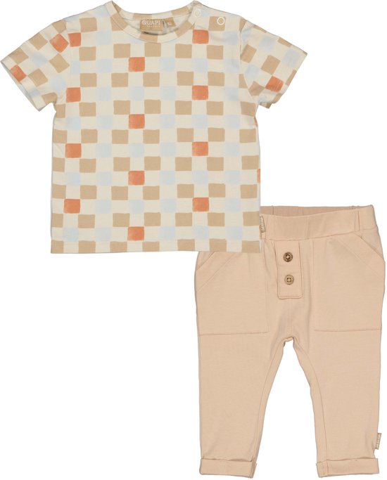 38baby　GUAPI Quapi Jongens baby set T-Shirt en Broek Gio Sand maat 74 | bol