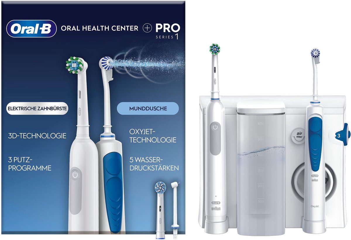 Oral-B Idropulsore Health Center Volwassene Roterende-oscillerende tandenborstel Blauw Wit