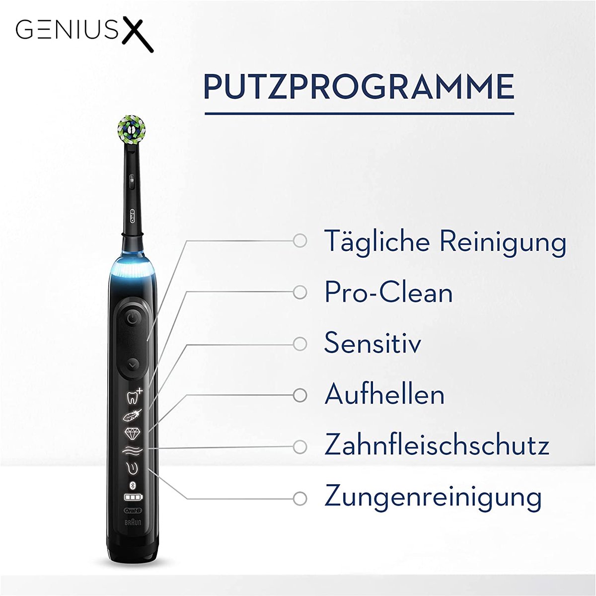 Afbeelding 2 van Oral-B Genius X - Special Editie - Zwart - Elektrische Tandenborstel - 1 Handvat en 1 opzetborstel