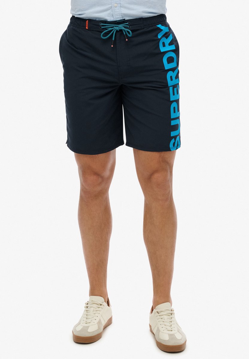 Superdry Klassieke boardshort met logo 48 cm Heren Zwembroeken Marineblauw