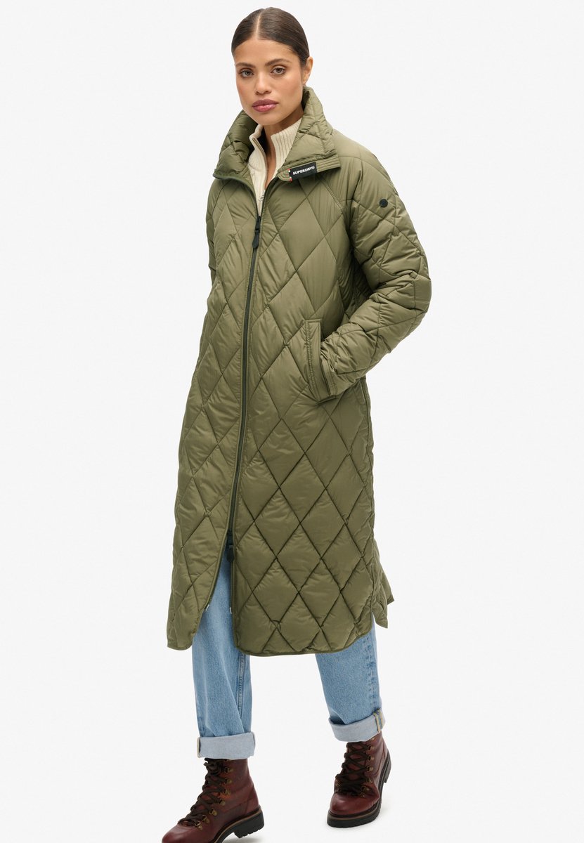 Superdry Superlange gewatteerde jas met voering Dames Gewatteerde jassen Groen