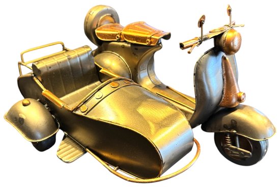 Side-car Vintage - scooter - maquette - métal - décoration