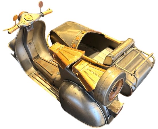 Side-car Vintage - scooter - maquette - métal - décoration