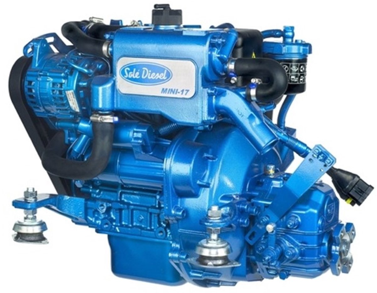 Solé Scheepsdieselmotor Mini 17 met Technodrive keerkoppeling TMC40L, R=2.00:1