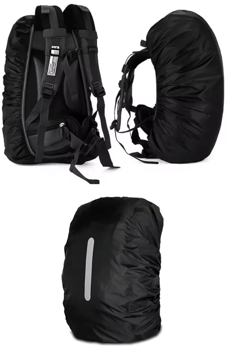 CHPN - Beschermhoes voor Rugzak - Rugzakhoes - Regenhoes voor Rugzak - Waterafstotend & Beschermd - Flightbag 20/255L - Zwart - Waterdichte backpack - Reflecterend