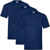 3 Pack - Fruit of The Loom - Shirts - Kids - Ronde Hals - Maat 140 - Blauw