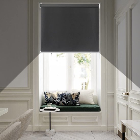 Store enrouleur d'extérieur Aufun, store vertical, protection solaire pour balcon, brise - vue, rideau occultant, Protection UV, protection contre le vent (140 x 140 cm, anthracite)