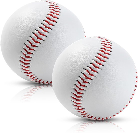 Foto: 2 blanco standaard honkbalballen 7 2 cm met leer beklede oefenhonkbaltrainingsballen geschikt voor competitiewedstrijden pitching batting batting fielding 