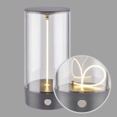 Briloner WIGGLE - Oplaadbare tafellamp - 7620015 - Flexibele lichtdraad - Magnetische gloeidraad - Stapsgewijs dimbaar en pulserend - Lichtkleur warm wit - Werking op batterij - Ø7 x 14,5 cm - Antraciet