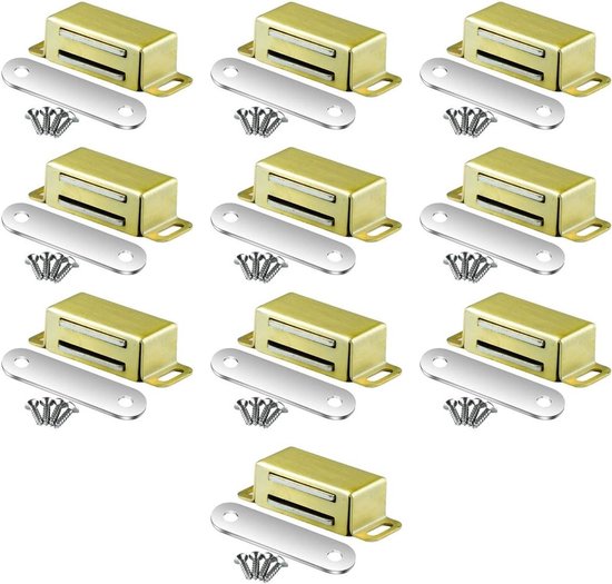 Lot De 10 Loquets Magnétiques Pour Tiroirs - Blanc, Uxcell, Fixation Facile, Neuf Sous Blister