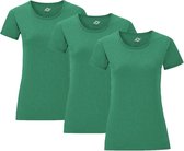 Senvi Dames t-shirt ronde hals 3-pack - Groen Mêlee - Maat XL