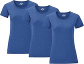Senvi Dames t-shirt ronde hals 3-pack - Royal Blauw Mêlee - Maat XXL