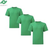 Senvi Kids 3 Pack T-Shirt Ronde Hals Maat: 116 - Kleur: Kelly Groen