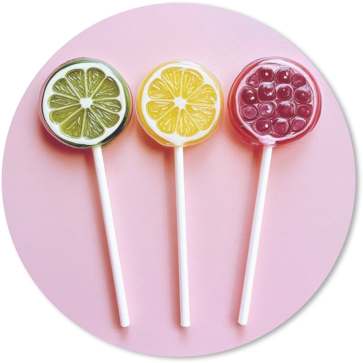 Muismat rond 40x40 cm - Mousepad Lolly - Snoep - Citrus - Ronde muismatten