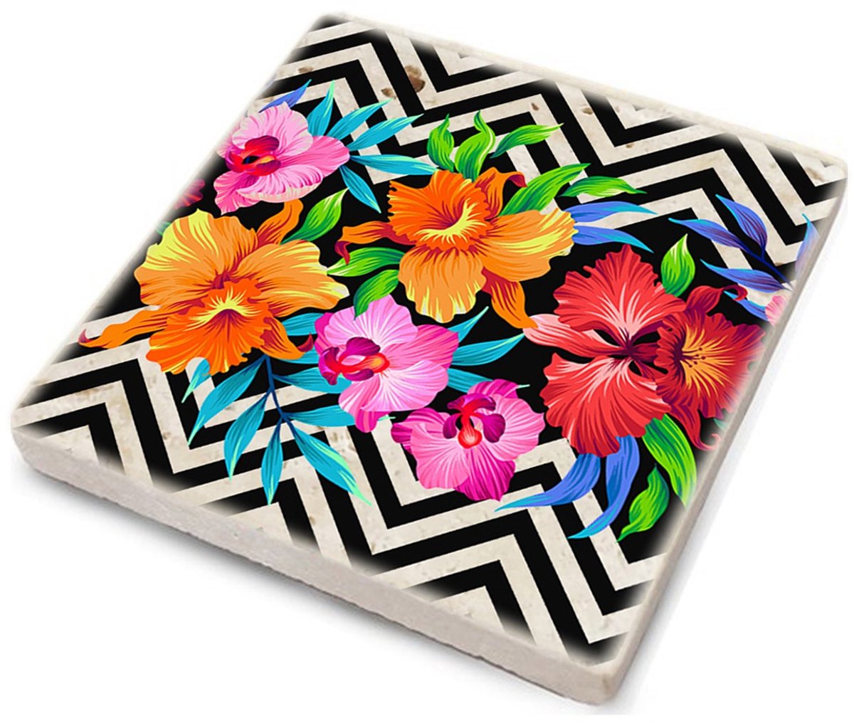 Asir - Onderzetter - Veelkleurig - 10 x 10 x 1 cm
