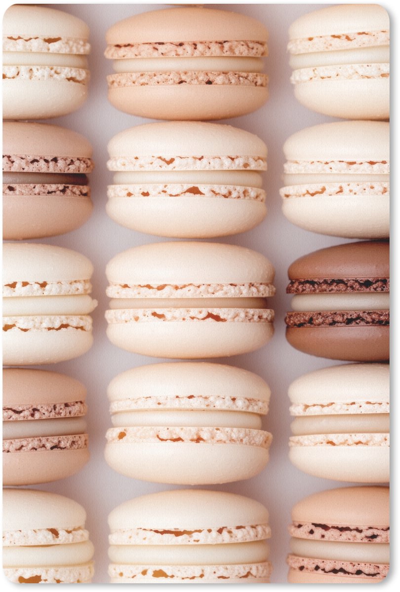Muismat 18x27 cm - Mousepad Macarons - Beige - Bruin - Muismatten