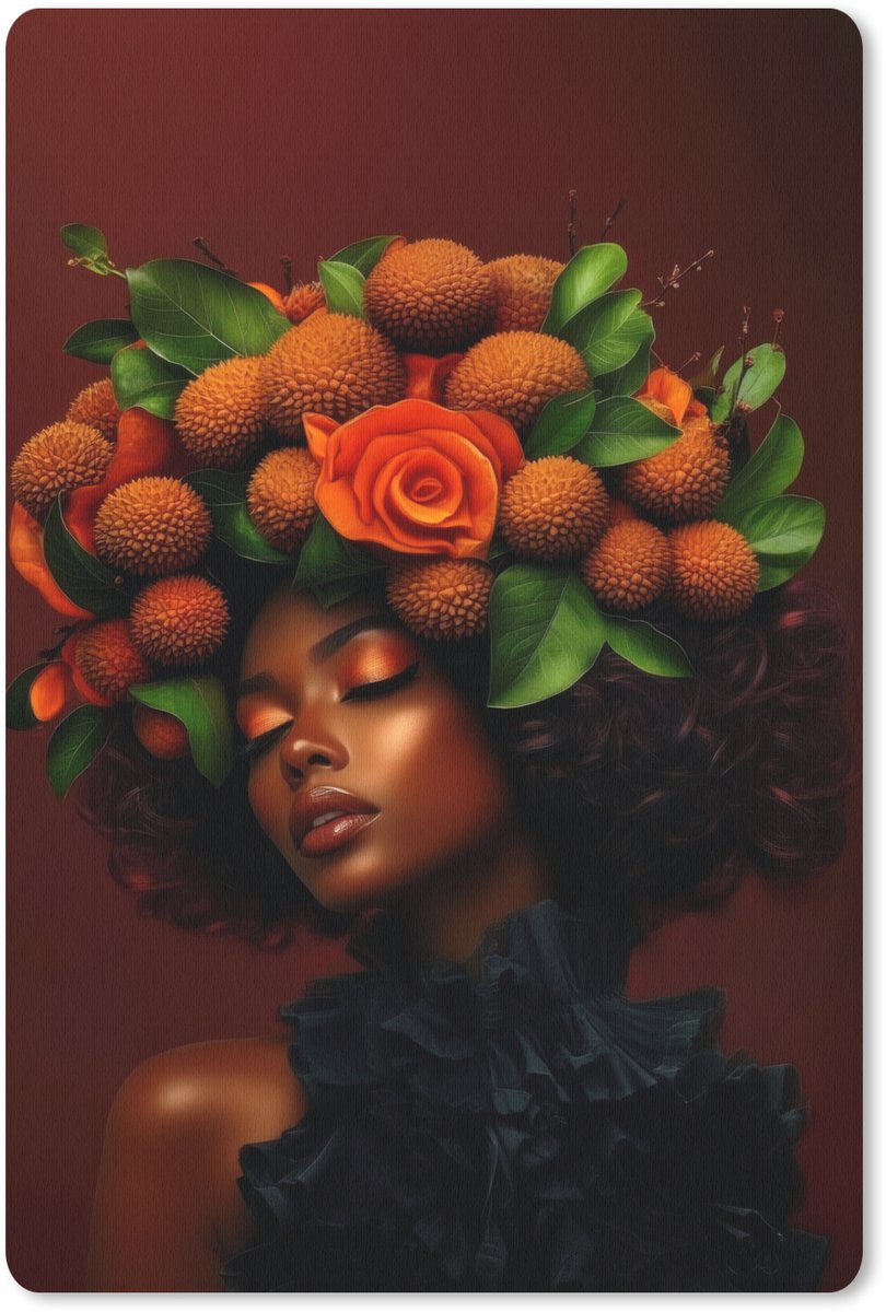 Muismat 18x27 cm - Mousepad Vrouw - lychee - exotisch - Muismatten