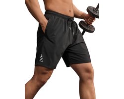 Nivard Tennisbroek Heren - Tennisshort - Tenniskleding - Padelbroek - Padel - Gym - Short - Zwart - Maat XL