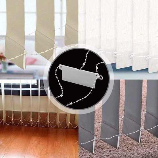 - Pièces de rechange pour store vertical 127 mm avec plaques de poids et chaîne de 10 m - Ajoutez des poids pour store vertical et des accessoires pour store vertical - Comprend 4 connecteurs de chaîne pour store enrouleur
